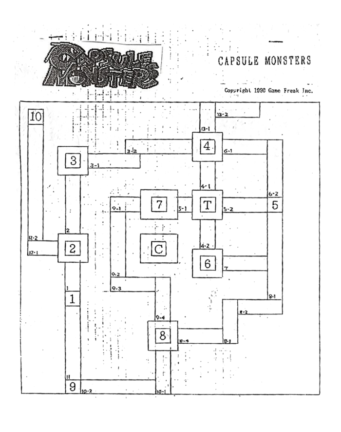 Carte originelle de Kanto, proche de la finale mais avec une ville en plus